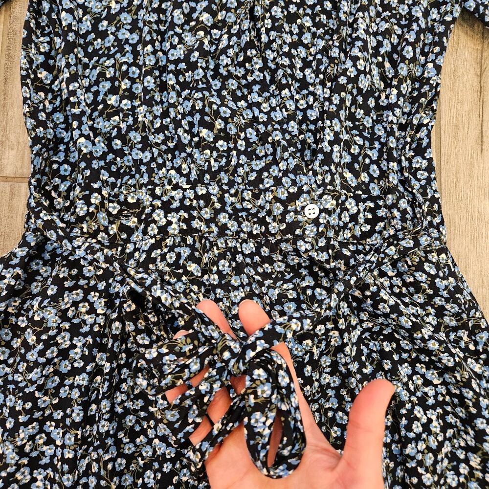 Faithfull the Brand Oslo Dress Women 6 Blossom Village Blue Floral Boho Romantic - Picture 7 of 14